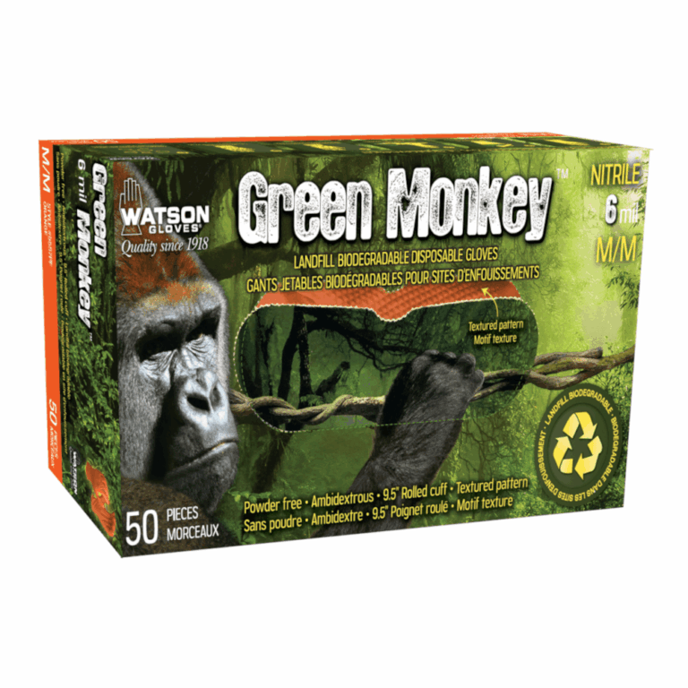 Watson Gloves 5557PF Green Monkey Landfill Biodegradable Disposable Watson Gloves 5557PF Green Monkey Landfill Biodegradable Disposable
